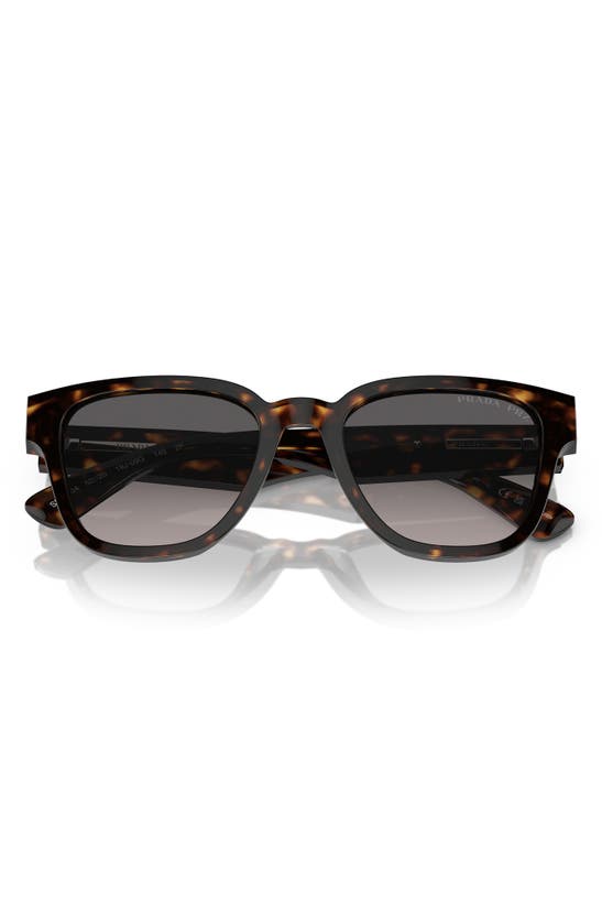 Shop Prada 52mm Square Polarized Sunglasses In Tortoise
