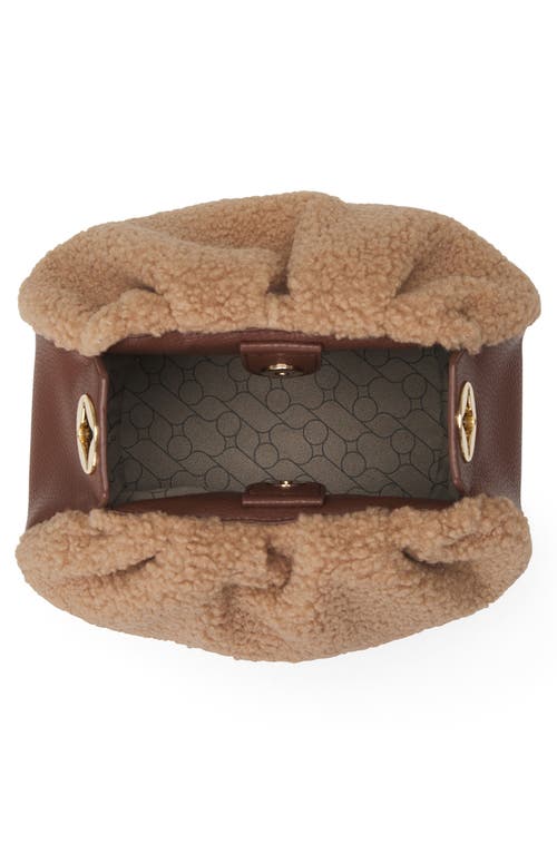 Shop Oryany Selenda Faux Shearling Bucket Bag In Toffee Tan