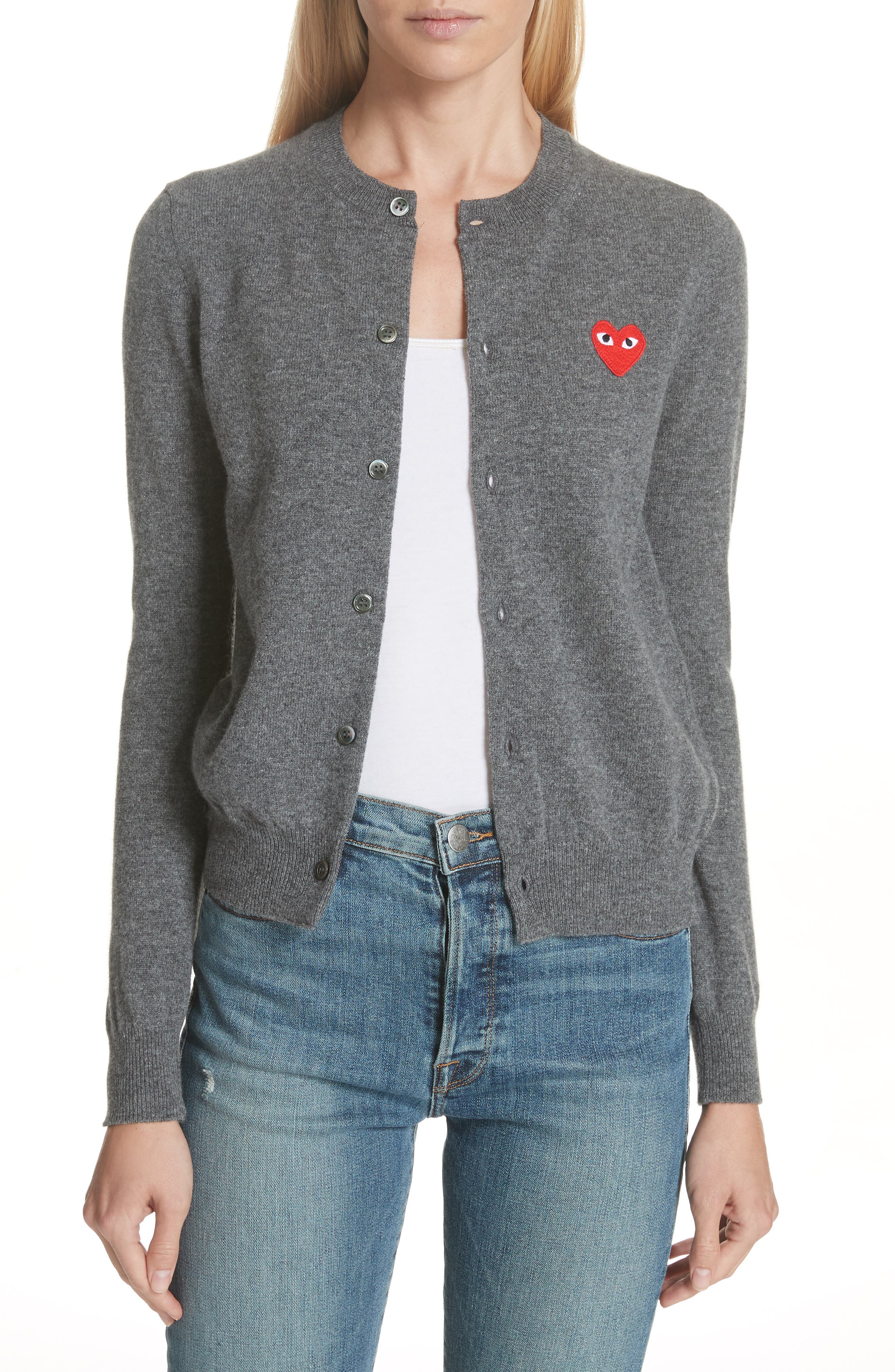 comme des garcons grey sweater