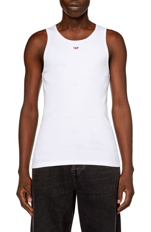 Diesel Tank Top With Mini D Logo Patch In White