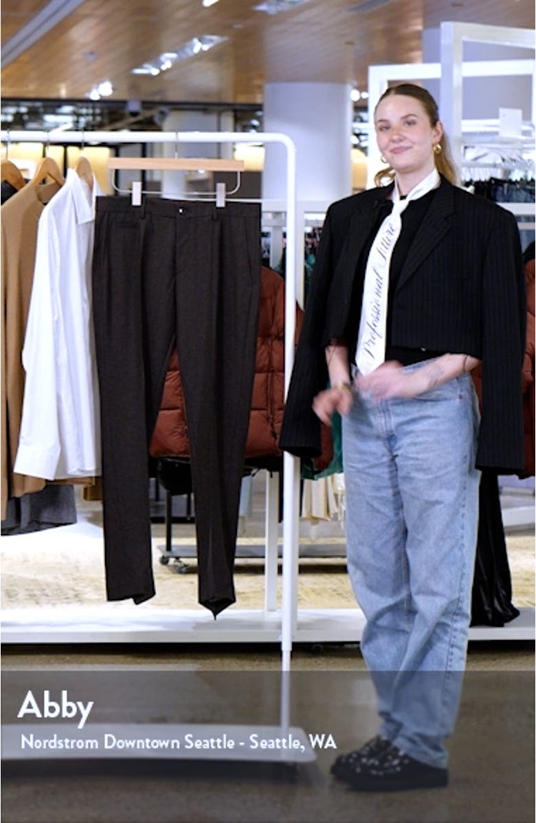 BOSS Genius Micropattern Stretch Flat Front Dress Pants Nordstrom