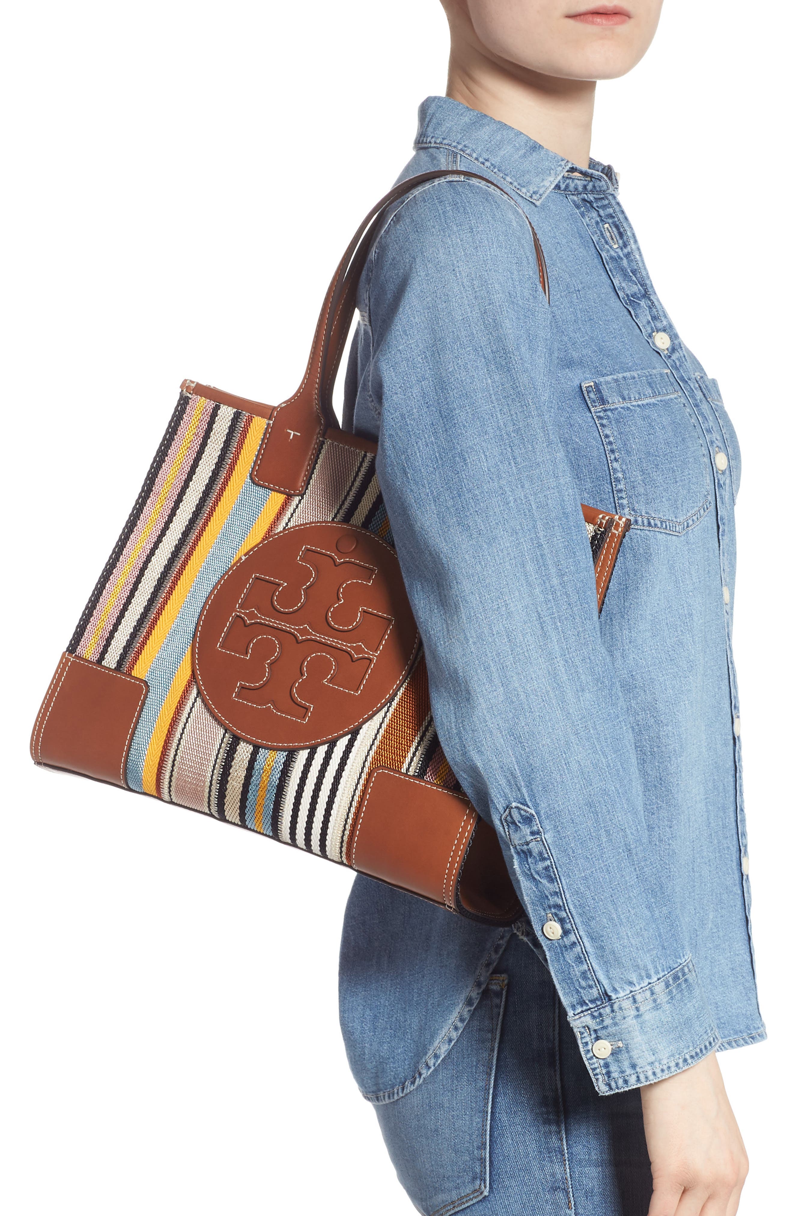 ella webbing patchwork tote