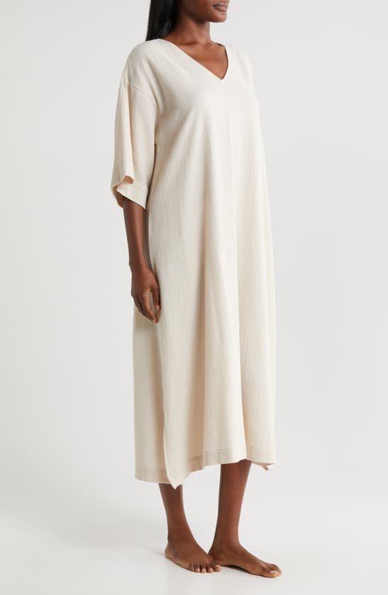 Shop Natori Onsen Cotton Nightgown In Sand Dune