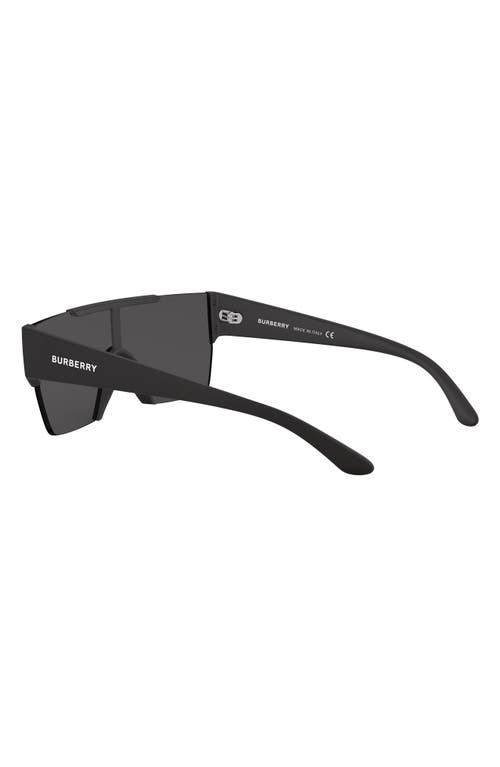 Shop Burberry 38mm Shield Sunglasses In Matte Black/grey