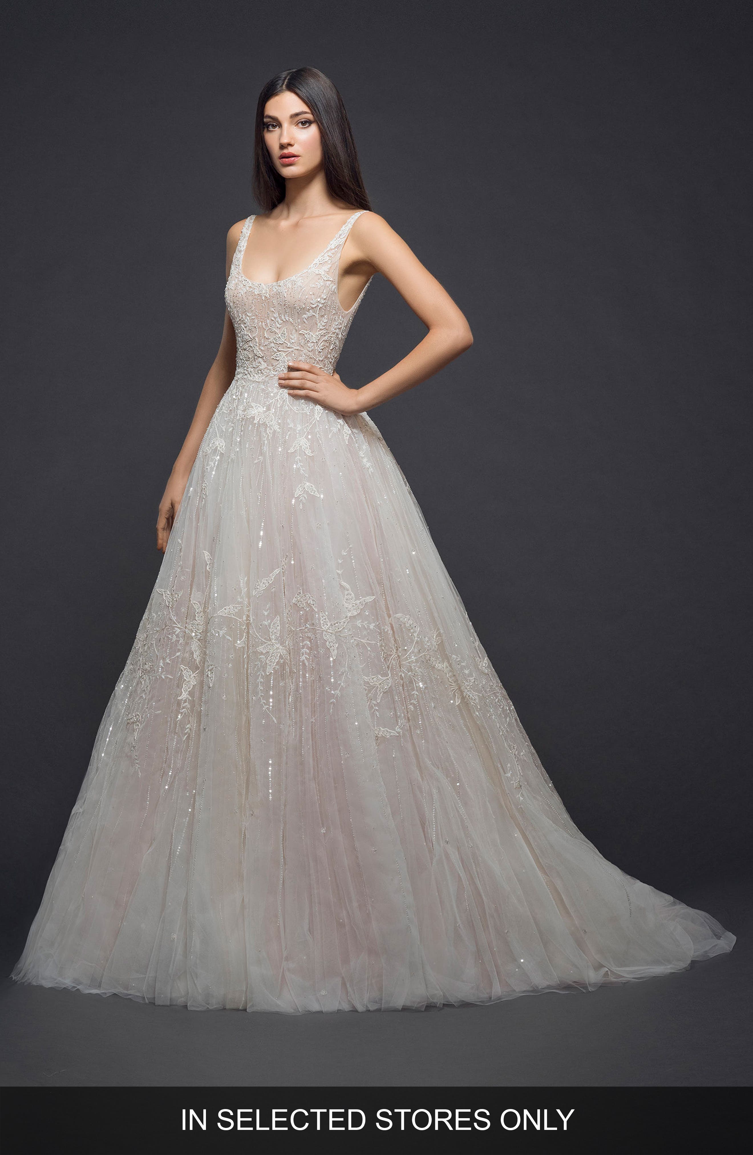 Lazaro Embellished Tulle Gown, Size IN STORE ONLY - Pink