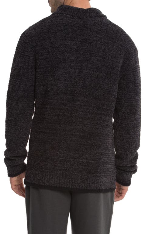 Barefoot Dreams Shawl Collar Cardigan In Carbon/black