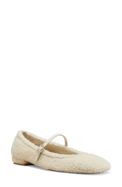 Shop Stuart Weitzman Lennox Genuine Shearling Ballet Flat In Natural.