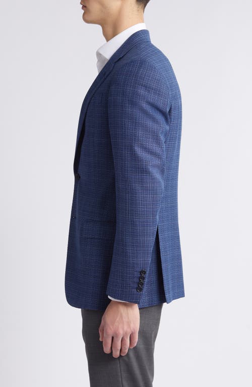 Shop Emporio Armani Textured Basket Weave Wool Sport Coat In Blue