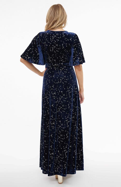 Smak Parlour Cut Out Knit Maxi Dress In Navy Blue