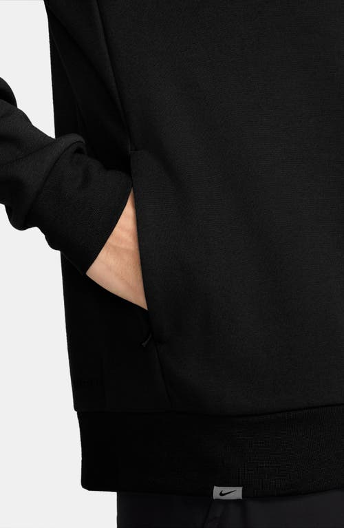 Nike Men's Primary Fleece Dri-fit Uv Pullover Performance Hoodie In Black/black
