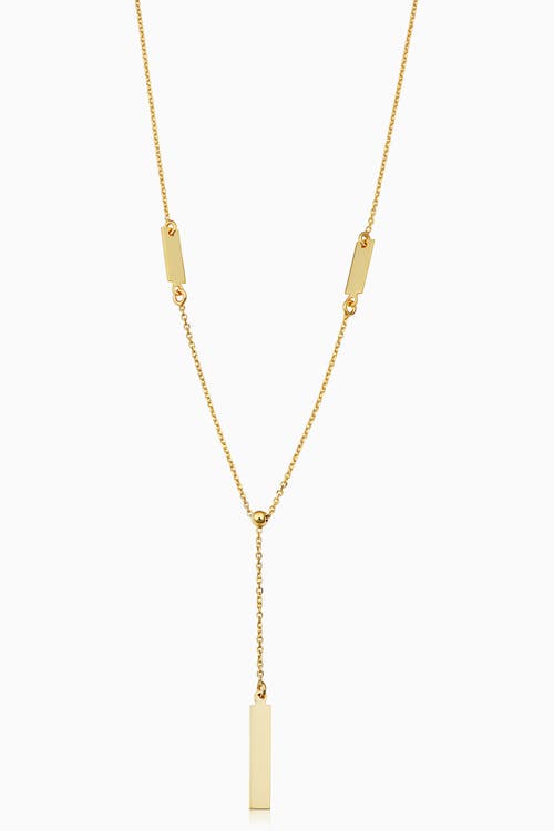 Oradina 14k Gold Brooklyn Bar Drop Necklace In Yellow Gold