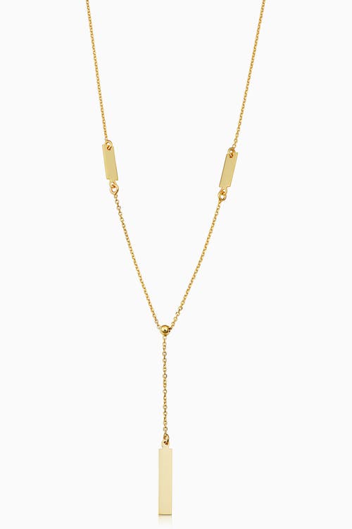 Shop Oradina 14k Gold Brooklyn Bar Drop Necklace In Yellow Gold