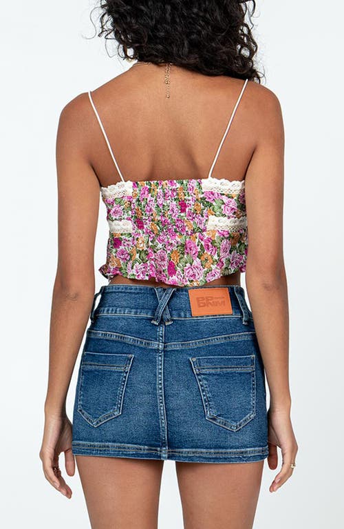 Shop Princess Polly Emilee Floral Print Crop Camisole In Pink