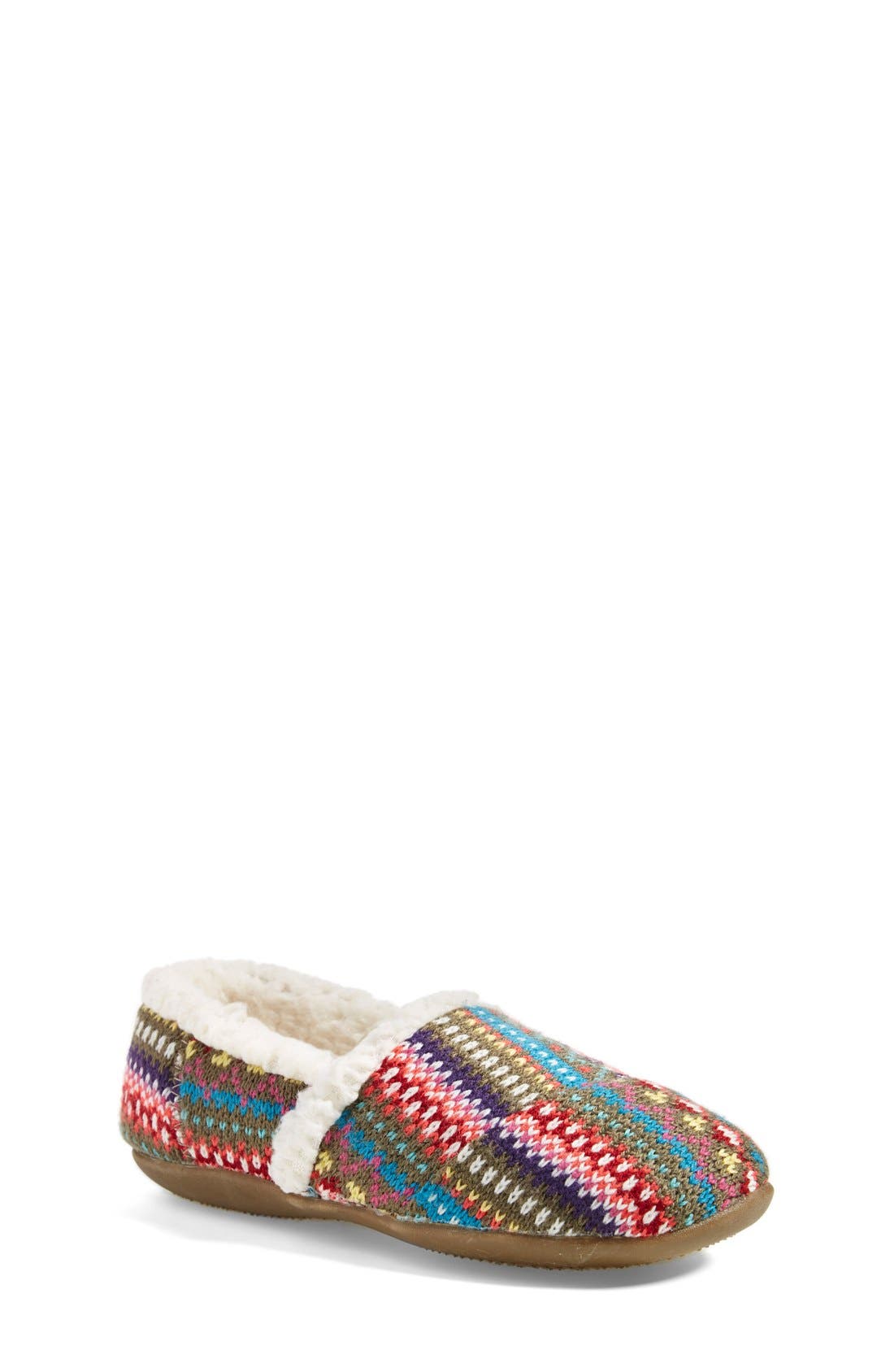 TOMS 'Classic Youth Stripe Knit' Slipper (Toddler, Little Kid & Big