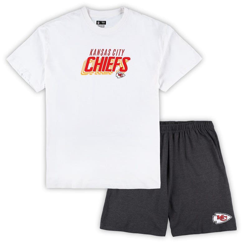 Concepts Sport White/charcoal Kansas City Chiefs Big & Tall T