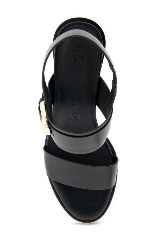 Shop Aerosoles Nova Block Heel Sandal In Black Leather