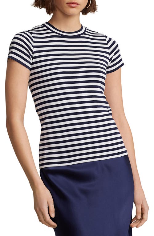 Polo Ralph Lauren Stripe T-shirt In Cruise Navy/white