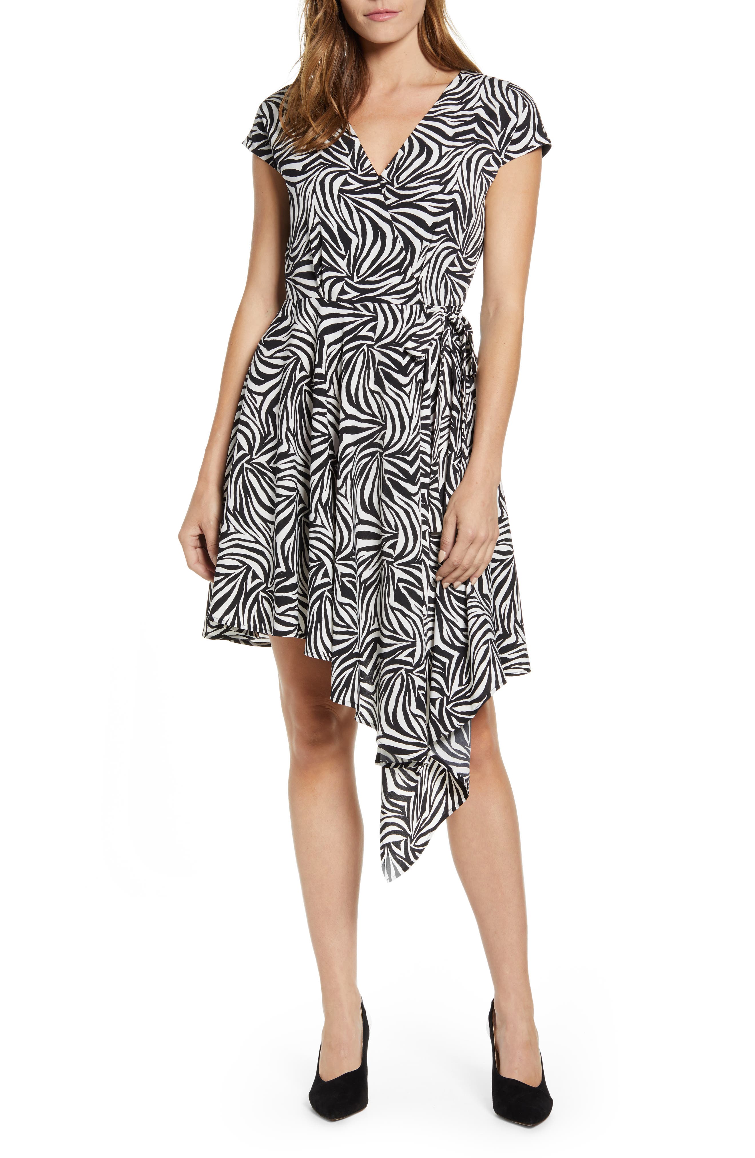 zebra wrap dress