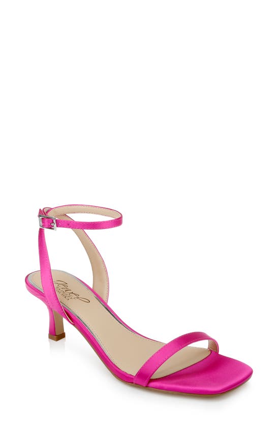 Jewel Badgley Mischka Women's Charisma Ii Kitten Heel Evening Sandals In Pink Satin