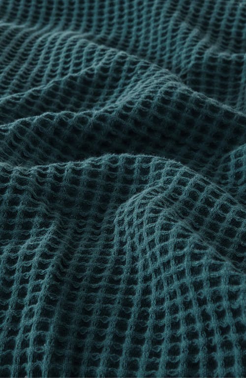 Woven & Weft Cotton Waffle Weave Blanket In Peacock