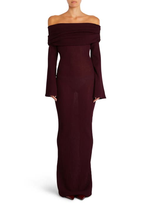 Shop Ser.o.ya Galleria Rib Knit Maxi Dress In Merlot