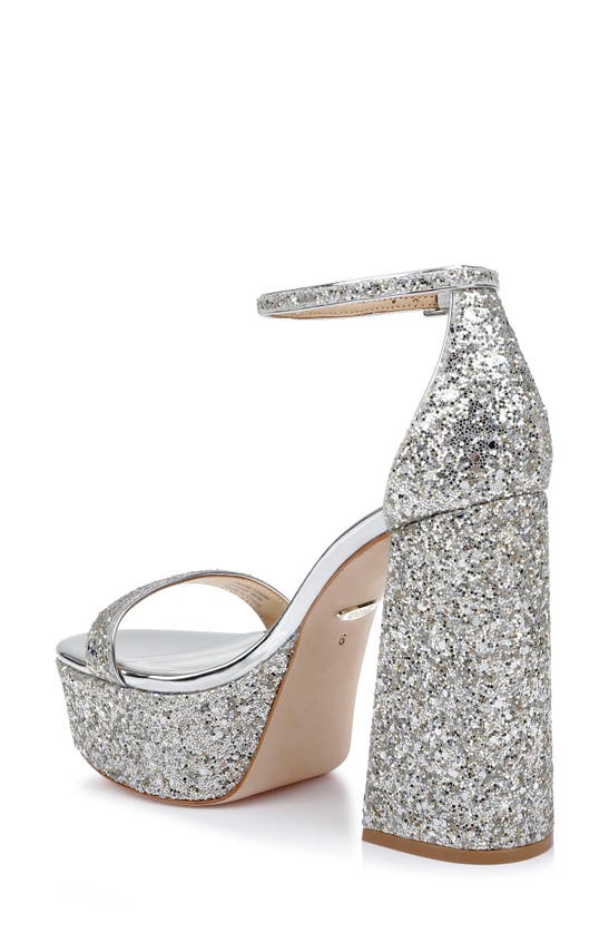 Shop Badgley Mischka Collection Party Ankle Strap Platform Sandal In Silver