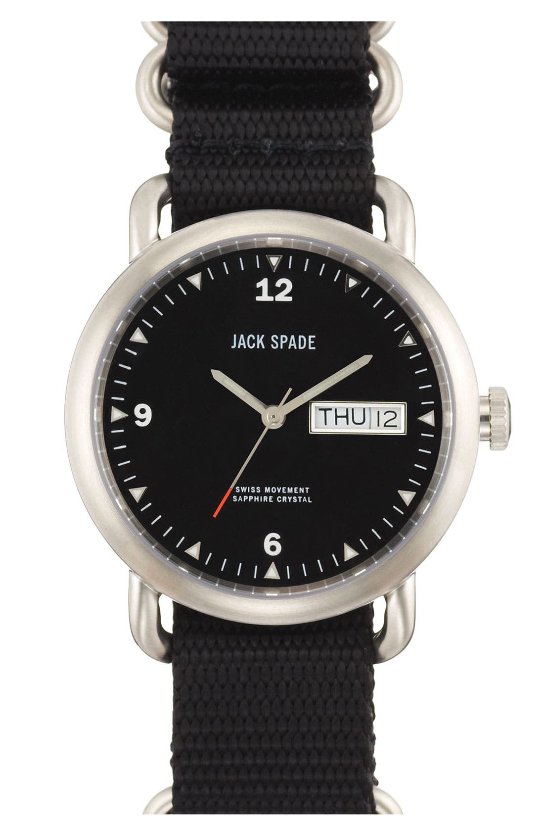 Jack Spade 'Classic Military Conway' Round Watch, 38mm Nordstrom