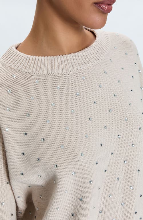 PISTOLA PISTOLA STEPH RHINESTONE ACCENT COTTON CREWNECK SWEATER 