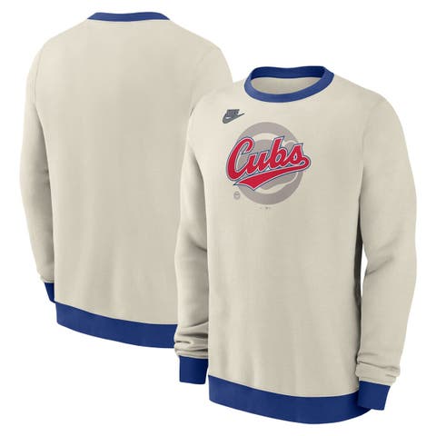 Men's Nike Cream Chicago Cubs Cooperstown Collection Fleece Pullover Sweatshirt