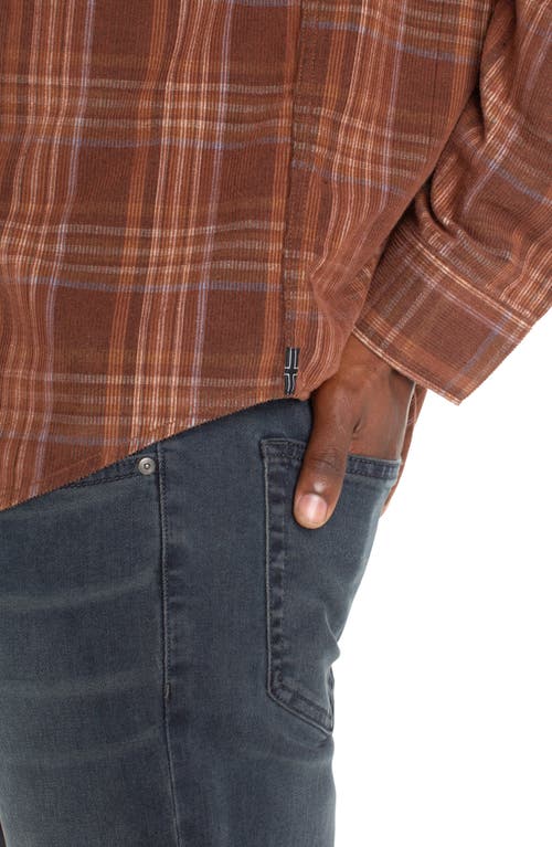 Shop Liverpool Plaid Corduroy Button-up Shirt In Nutmeg/blue Multi