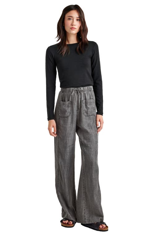 Shop Splendid Bradley Wide Leg Jeans In Washed Black