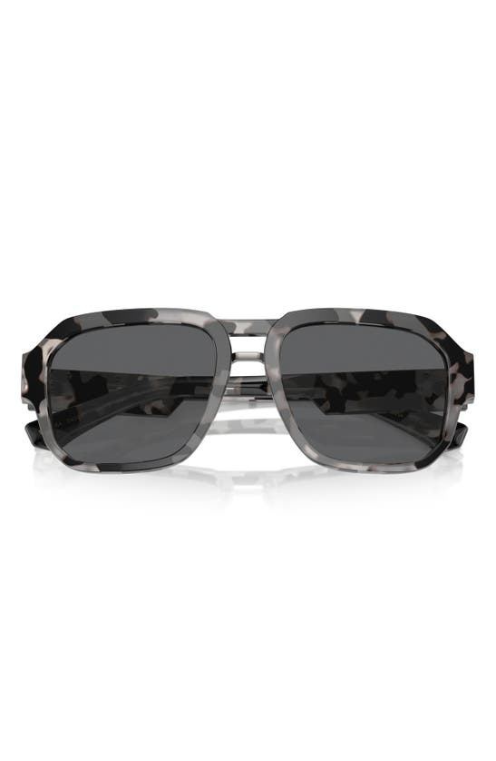 Shop Dolce & Gabbana 56mm Pilot Sunglasses In Havana Grd