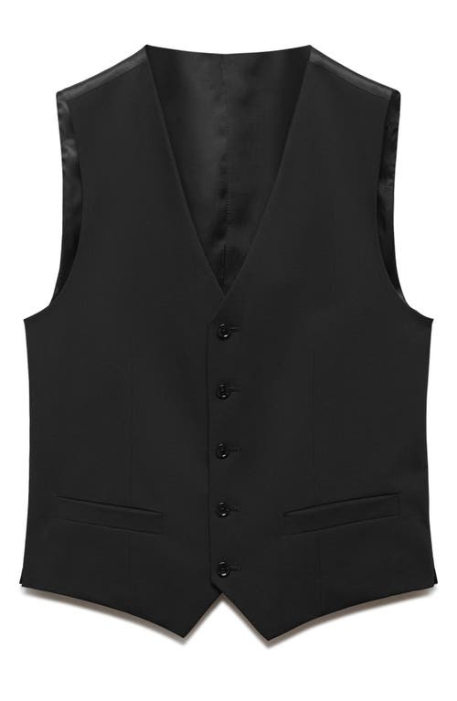 Shop Mango Superslim Fit Stretch Vest In Black