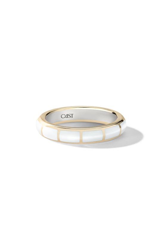 Shop Cast The Halo Stacking Ring In White/ Gold