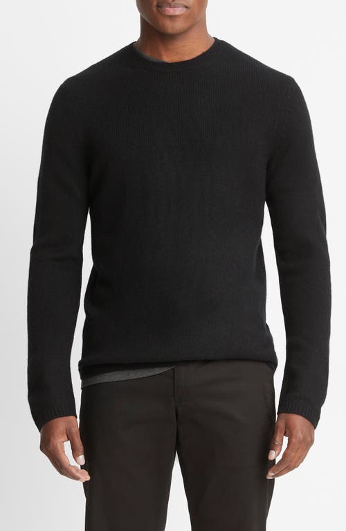 Shop Vince Crewneck Cashmere Sweater In Black