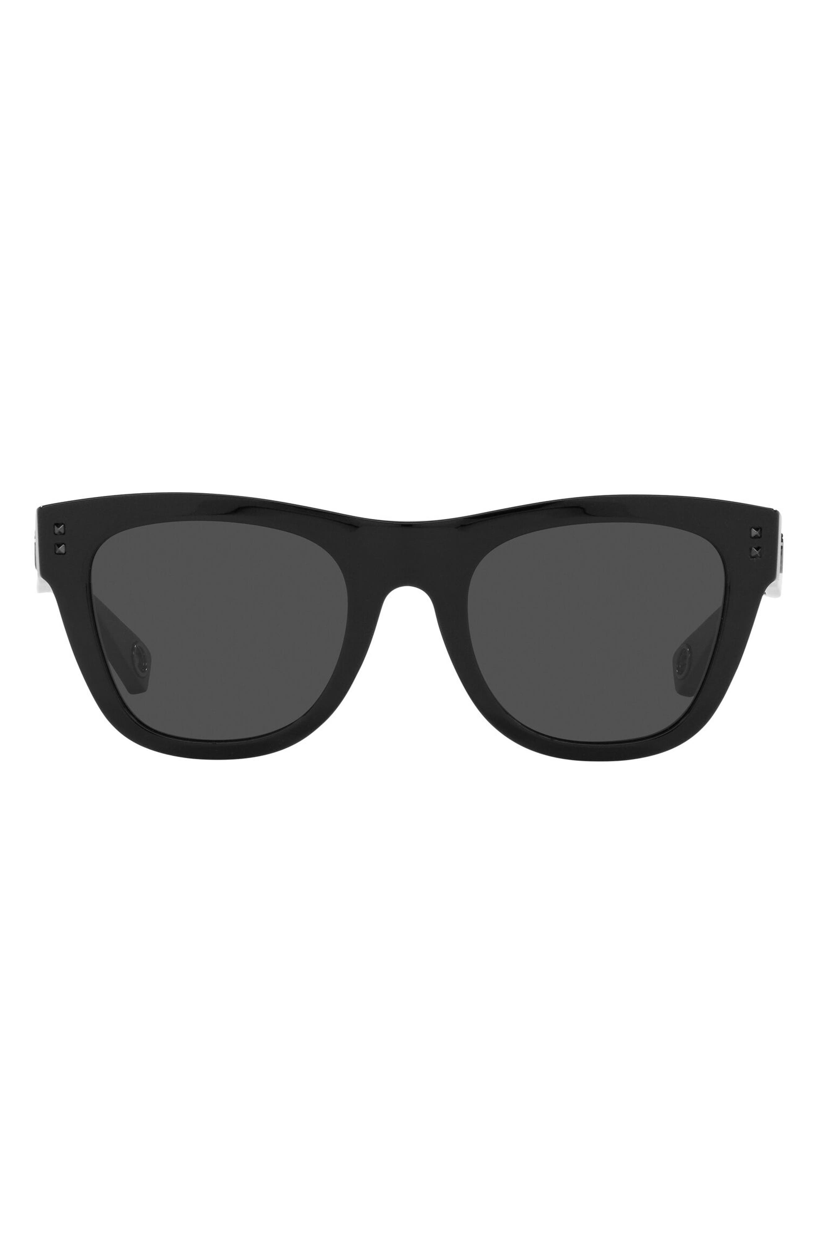 Valentino 52mm Square Sunglasses in Black/Grey at Nordstrom