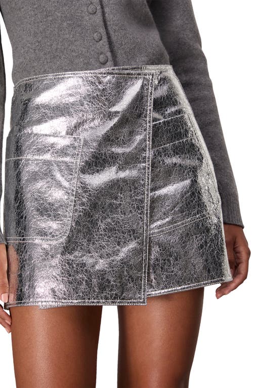 Shop Rag & Bone Kyla Foil Faux Leather Miniskirt In Silver