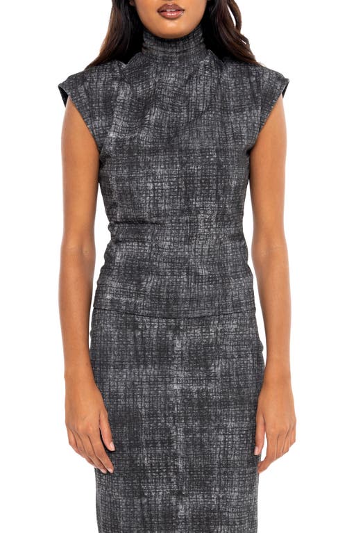 Dai Moda Knit Turtleneck Top In Charcoal