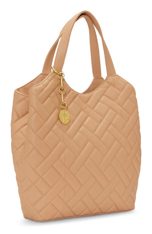 Shop Vince Camuto Kisho Quilted Leather Shoulder Bag In Sandstone