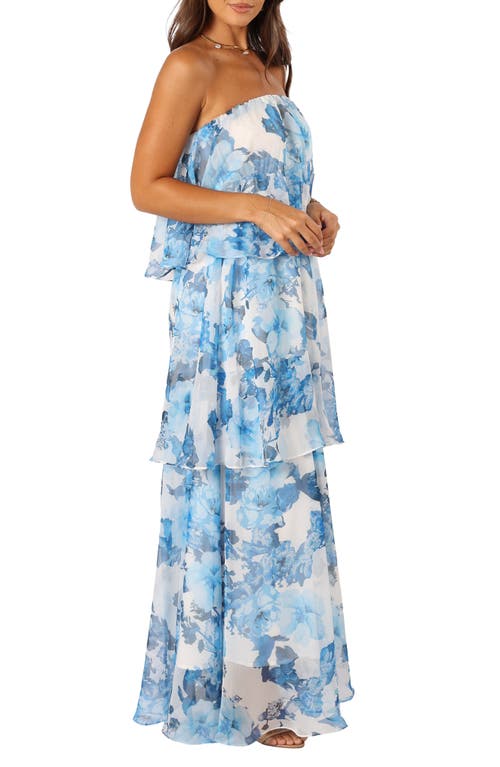 Petal And Pup Petal & Pup Bloom Tiered Strapless Dress In Blue