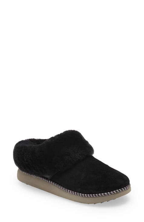 Fluffy slippers - Black - Ladies