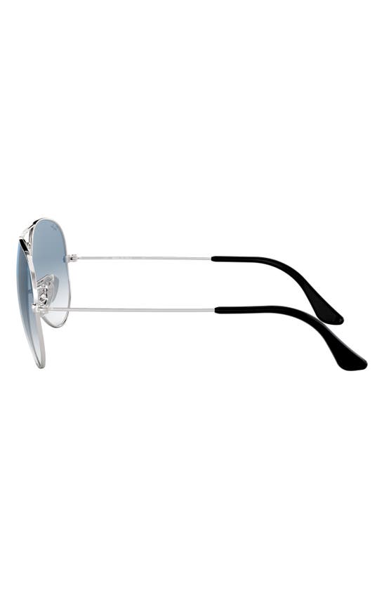 Shop Ray Ban Small Original 55mm Aviator Sunglasses In Silver Blue