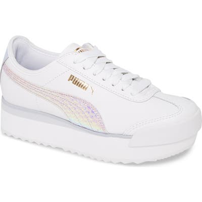 Puma Roma Amor Iridescent Platform Sneaker- White