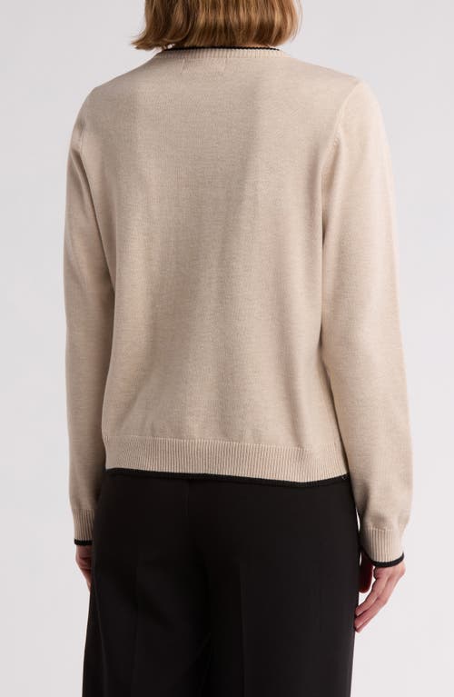 By Design Keira Chest Pocket Cardigan In Tipped Oatmeal