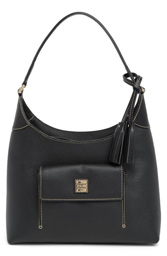 Dooney & Bourke Small Leather Hobo Bag In Black/ Black
