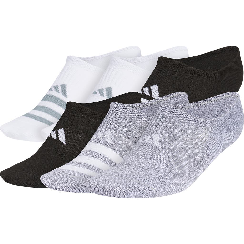 Shop Adidas Originals Adidas 6-pack Superlite No Show Performance Socks In White/black/grey