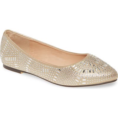 Lauren Lorraine Brytney Embellished Flat- Beige