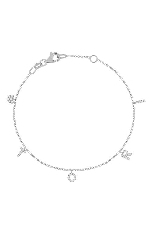 Monroe Reflecting Personalized Bracelet in 18K White Gold - 5 Charms