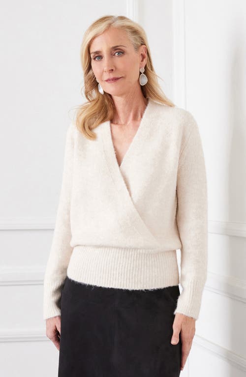 Shop Karen Kane Faux Wrap Sweater In Ivory