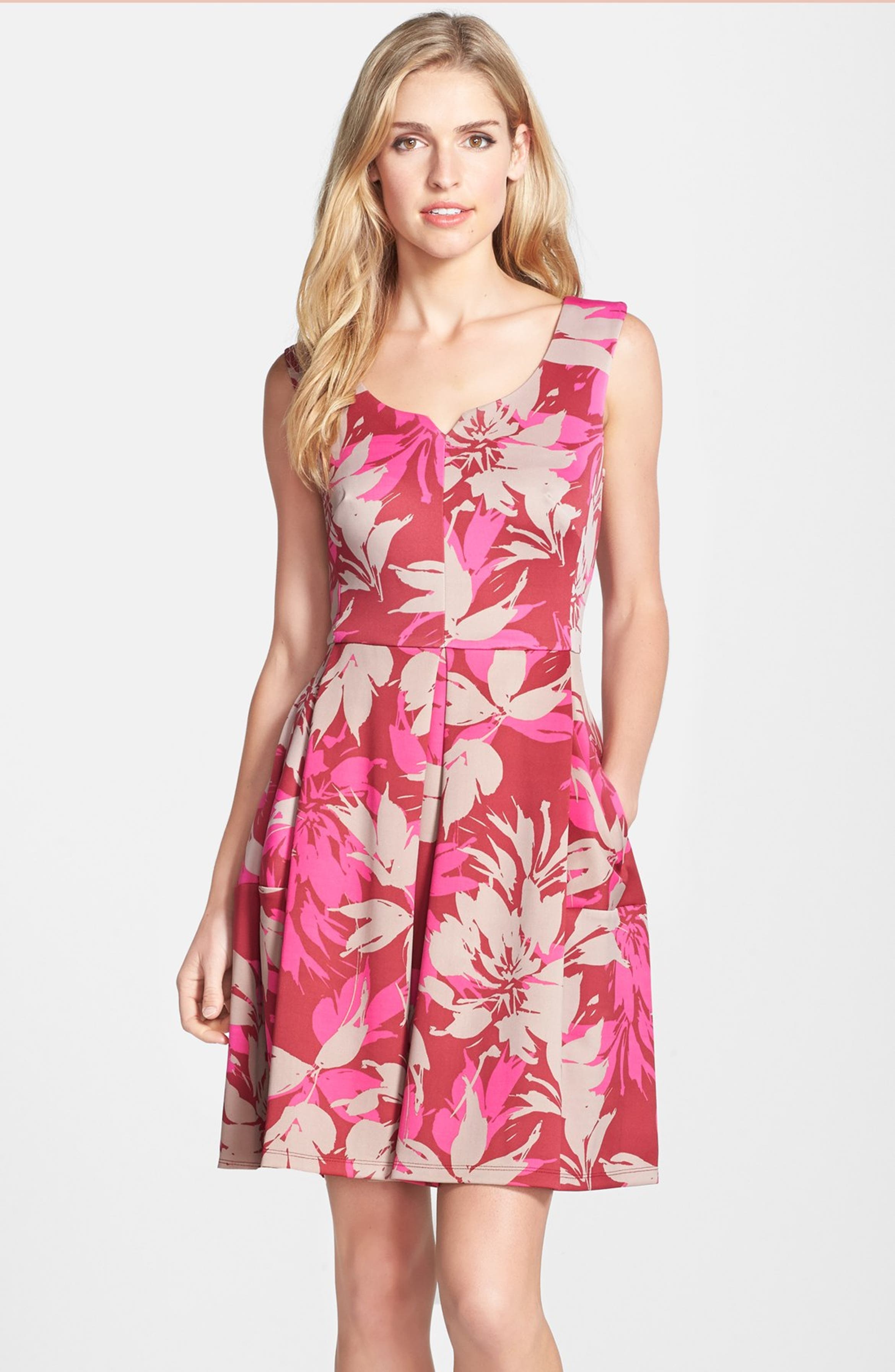 Gabby Skye Floral Print Scuba Fit & Flare Dress | Nordstrom